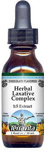 TerraVita Extracto líquido de glicerita complejo laxante herbario (15) - Sabor a chocolate (1 oz, ZIN 522575)