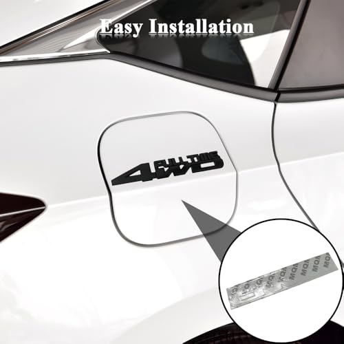 Image of Universal 4X4 Emblem Badge 3D Logo, Emblem Sticker, 3D Fender Badge Decal Car Sticker, Full Coverage Adhesive Replacement Compatible with Toyota 4Run, Tun Truck Pickup Model (4WD, Black)