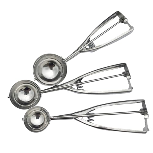 La Mejor Lista de Cuchara para servir helado los más solicitados. 46 Lovgrin 3 Piezas Cuchara Para Helado, Adecuado Para Uso Doméstico, Restaurante, Tienda De Postres y Heladería, Para Hacer Exquisitas Bolas Redondas De Helado, Etc