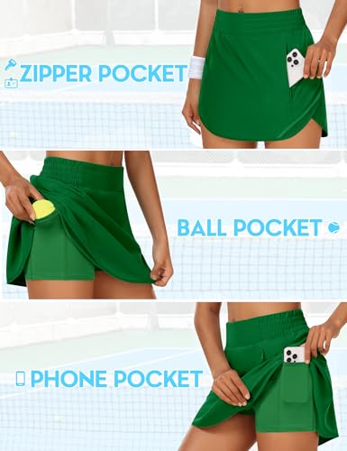 Saia feminina atlética de tênis com shorts, saia de golfe de cintura alta, saia pickleball para trei