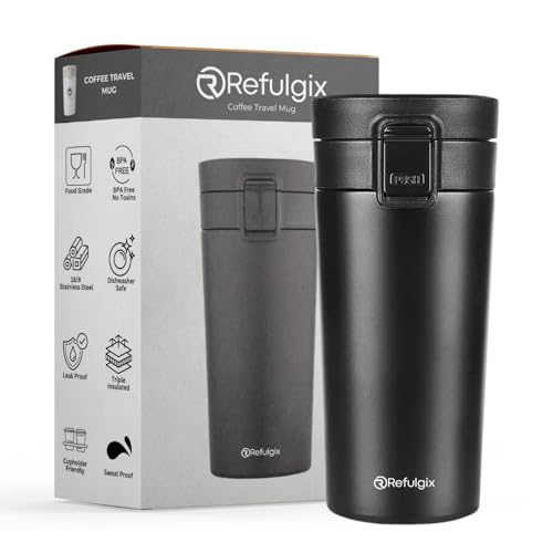 REFULGIX 380ml Vacuum Insulated Coffee Cup | Keeps Drinks Hot for...