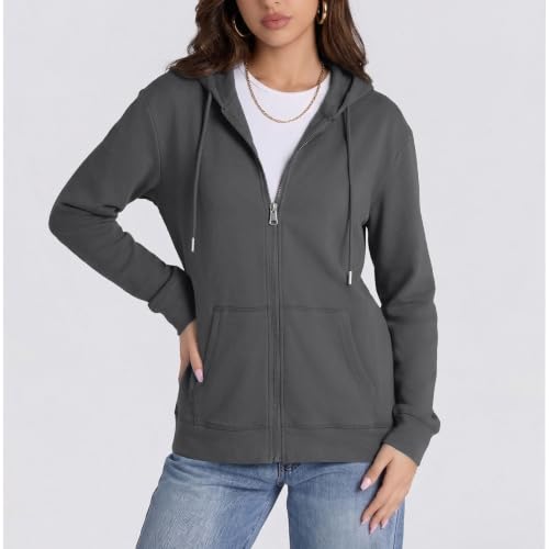 Image of Witsmile Zip Up Hoodie Women Oversized Sweatshirt Long Sleeve 2026 Fall Outfit Lightweight Jackets Workout Clothes