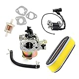 SIGOEC Carburetor Rebuild Kit Carburetor Ignition Coil for GXV120 GXV140 GXV160 Hr194 Hr195 Hr214 Hr215 Engine Kit Suitable for 5.5 HP Lawn Mower Auto Accessories