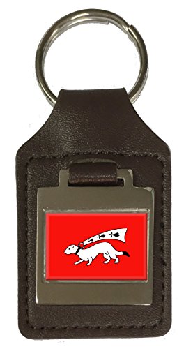 Porte-clés en cuir gravé Vannes en cuir véritable accessoire chic fabriqué en France