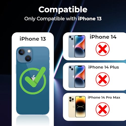 Image of A rtistque Clear Back Cover Case for iPhone 13 / iPhone 14 | Mag-Safe | Transparent Acrylic Armor | Shockproof TPU Protective Design | iPhone 13 Back Cover - Black Bump