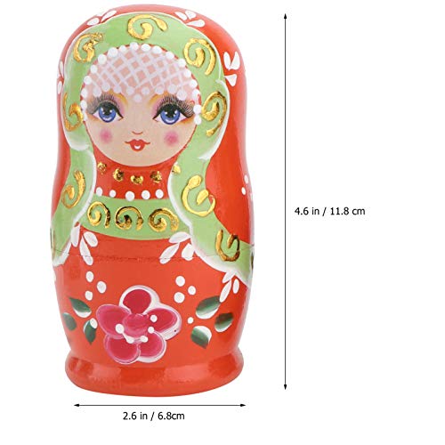 Lurrose Conjunto de 5Pcs1 Bonecos Russos Matryoshka Madeira Empilhamento Egito Cleópatra Matryoshka