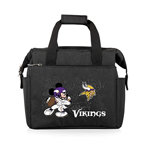 Image of PICNIC TIME NFL Mickey Mouse On The Go Lunch Bag - Soft Cooler Lunch Box - Insulated Lunch Bag, (Black)