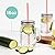 Estilo Mason Jar Mugs with Handle and Straws Old Fashioned Drinking Glass Set 6, 16 oz Each