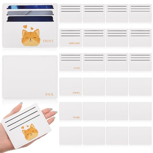 Abbylike 36 Pcs Minimalist Credit Card Holder Bulk Leather Laser Engraving Front Pocket Slim Wallets Rfid Blocking for Women Men Travel Work DIY Gifts