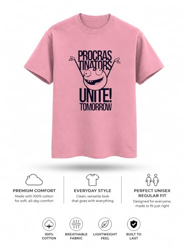 Image of Vastrio Unisex Procrastinators Unite Graphic Regular Fit Cotton T-Shirt