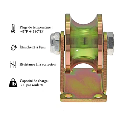 Sliding Gate Roller, 2Pcs Groove Gate Wheel, Heavy Duty Sliding Gate Roller, Sliding Gate Wheel, for Inverted Track, Industrial Machine, Rolling Gate, Load Capacity 300kg