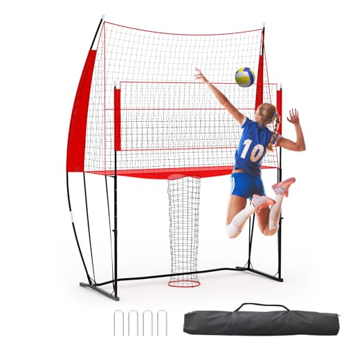 Volleyball Net Set, 8x11 Ft, Adjustable Portable Training Equipment with Carry Bag, Easy Setup for Indoor & Outdoor Use, Height Adjustable for Men/Women, Backyard, Beach, Gym