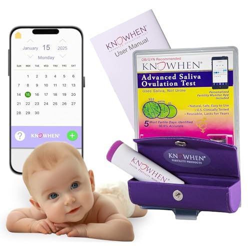 KNOWHEN® Saliva Ovulation Tests Kit – Non-Invasive Ovulation Predictor kit, Unlimited Tests for Fertility Tracking – No Waste, No Urine Mess – Hygienic Ovulation Days Tracker Kit for Family Planning