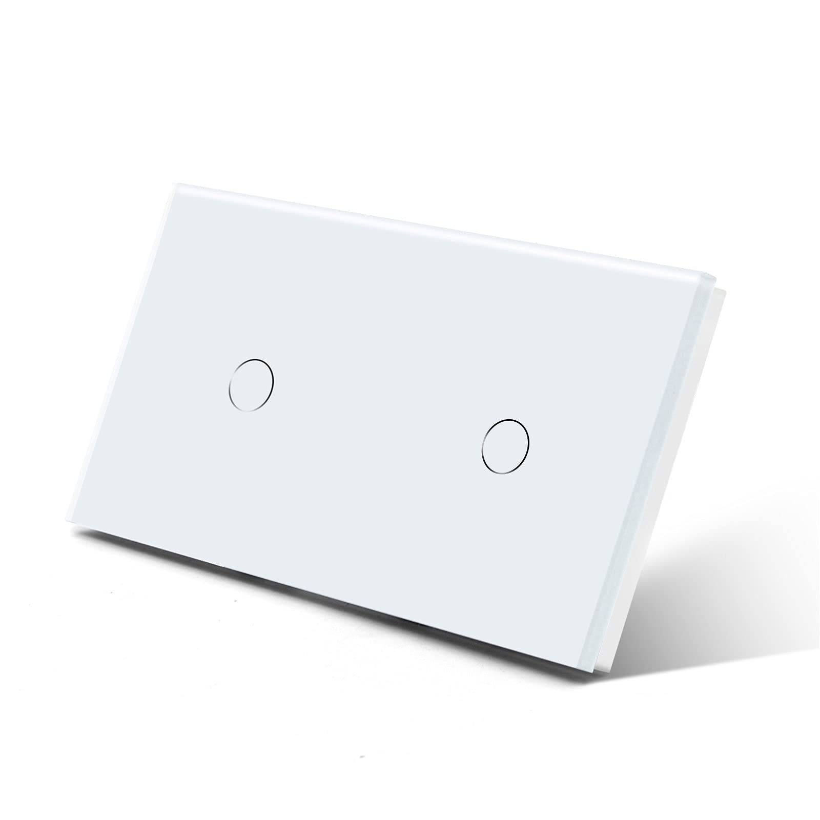 Interruptor Tactil Interruptores de Doble luz Toque Sensor Interruptor de Pared Vidrio 2Gang 1way Interruptores Dark Blacklight Blanco Negro Dorado 300W / Gang Interruptor Inteligente
