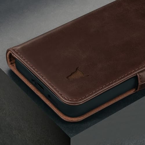 TORRO Premium Leather Case Compatible with Samsung Galaxy S25 5G (6.2”) 2025 – Genuine Leather Wallet Flip Folio Case with Kickstand and Card Slots (Dark Brown) by TORRO - Image 6