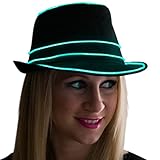 Neon Nightlife Light up Fedora, Large, Aqua