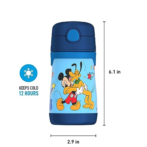 Image of THERMOS Vacuum Insulated Stainless Steel 10oz Straw Bottle, Mickey Mouse