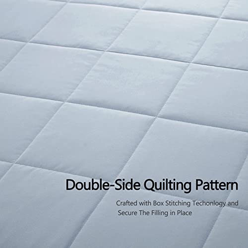 Comflive Down Alternative Blanket With Satin Trim, King Size Blanket For Bed, Lightweight Blanket For All Seasons - Winter Summer Comfort Soft 108"X90" (Blue, King/Cal King) #TOP3