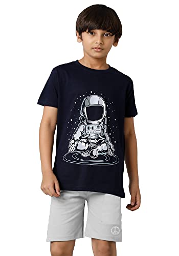 Image of KYDA KIDS Boys Cotton Printed Round Neck T-Shirts - Multicolor (Pack of 5)