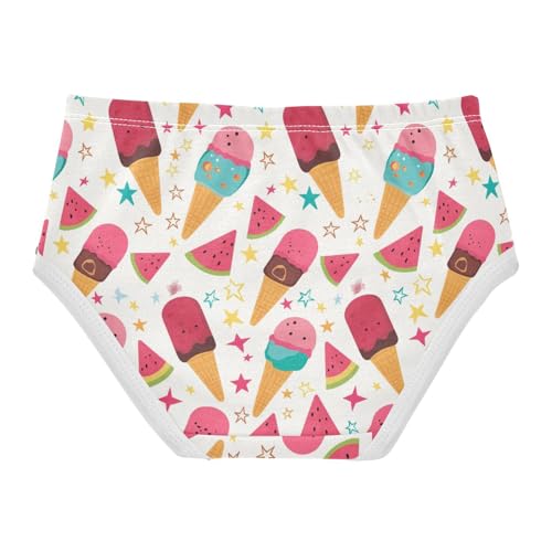 Wusikd Ice Cream Girls' Underwear Cotton Popsicle Girls Briefs Soft Toddler Underwear 2T2