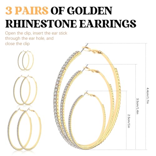 Image of SANNIDHI Hoop Earrings for Women Boho Gold Earrings Fashion Trendy Zircon Hypoallergenic Earrings Huggie Hoop Earrings Jewellery Birthday Gift for Women, Girls