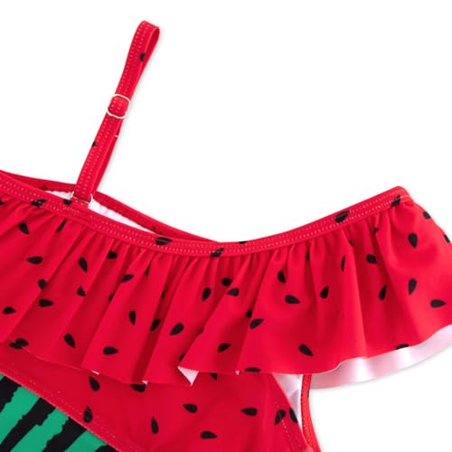 Image of Alakuoti Girls One Piece Swimsuits Cutout Ruffle Bathing Suit Quick Dry Beach Swimwear with Adjustable Strap 5-14 Years