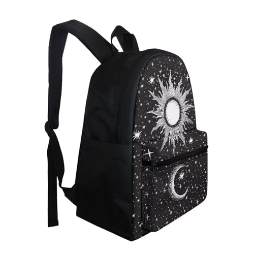 Black Moon Sun Backpack for Girls Fashion School Bag with Shoulder Straps Lightweight New Backpack for Teens Preschool Elementary School Students Trendy Travel Daypack Gifts2