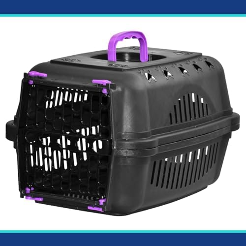 Caixa de Transporte para Cachorros e Gatos N.3 Black Lilás, Trans...