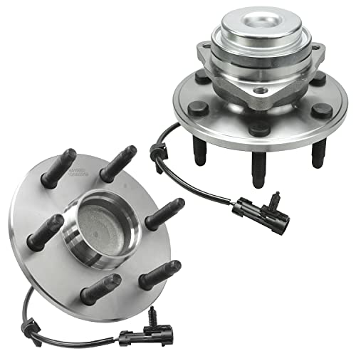 Image of Detroit Axle - 2WD Pair Front Wheel Bearing Hubs for Chevy GMC Suburban Express Savana 1500 2500 Tahoe Yukon Cadillac Escalade 2 Wheel Bearing Hubs Assembly Replacement