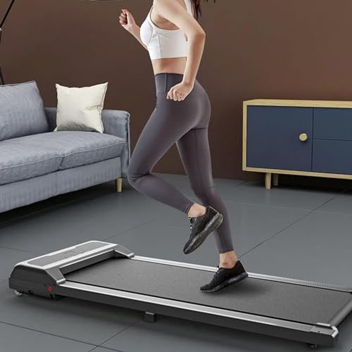 Image of 2 in 1 Folding Treadmill, Foldable Walking Jogging Machine with Wheels,2.25HP Installation-Free Electric Treadmill, with Remote Control and LED Display