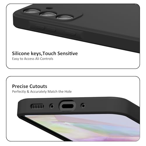 Image of Tobfit Silicone Phone Case for Samsung Galaxy A35, Durable Shockproof Phone Cover for Samsung Galaxy A35 (Black)