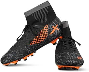 Vector X Black and Orange Synthetic Fabric Jaguar Football Shoes -4