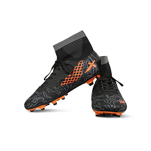Vector X Jaguar Football Shoes (Black-Orange) (Size-4)