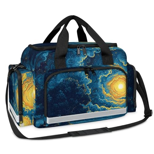 GzLeyigou First Aid Bags Empty, Glaring Starry Sky Emergency Bag First Aid Kit Multiple Compartment Kit Carrier On Call Trauma Bag For Paramedics Emergency Medical Supplies Kit