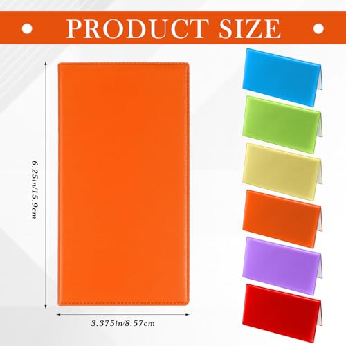 Image of Geyoga 6 Pcs Vinyl Checkbook Cover Personal Top Tear Checkbook Cover Holder Vinyl Check Holder for Men Women(Bright Color)