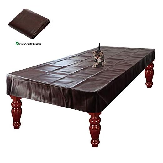 iiSPORT Leatherette Pool Table Cover, 8-Foot Heavy Duty Fitted Billiard Game Table Dust Storage Cover - Burgundy