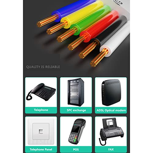VIVOCH 100M(328ft) Pure Copper Multi-Strand Telephone Line RJ11 Communication 6-Core Indoor Connecting Line Flat Line, White - Image 3