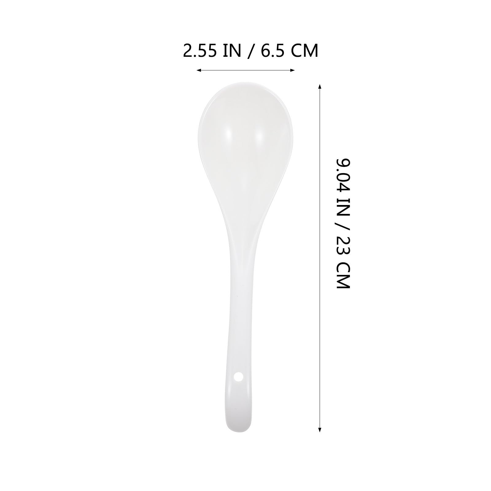 Veemoon 6pièces Cuillères à Soupe Céramique Élégantes et Fonctionnelles pour Cuisine Buffet et Restaurants Blanc