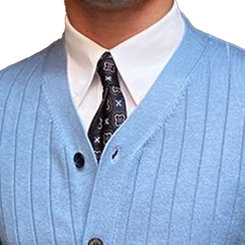 Mens Cable Knit Cardigan Sweaters V Neck Button Down Cardigan Ribbed Long Sleeve Cardigan Men Sweater4