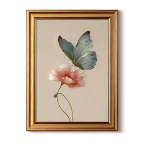 InSimSea Gold Framed Canvas Prints Wall Art, Vintage Butterfly Decor,