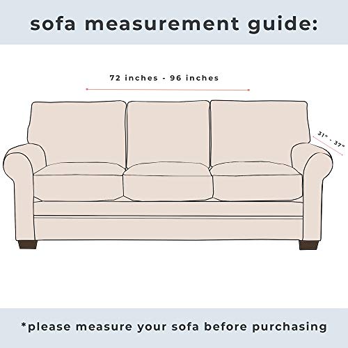 Modern Velvet Plush Sofa Slipcover. Strapless One Piece Stretch Couch Cover. Sofa Cover For Living Room. Magnolia Collection Slipcover. (Sofa, Grey) #TOP4