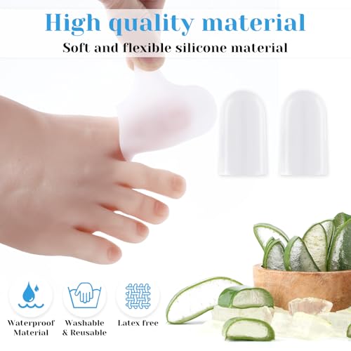Image of simarro 14 Pieces Big Toe Protectors, Silicone Toes Protectors for Men and Women, Toe Anti-Friction Rubber Sleeves Made of Elastic Fabric, Protect Toes from Friction and Relieve Pressure (White)