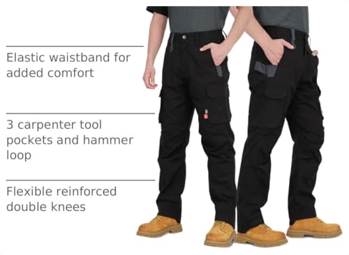BOCOMAL FR Stretch Cargo Pants Lightweight Ripstop Relaxed Carpenter Jeans by BOCOMAL - Used condition - US$49.65