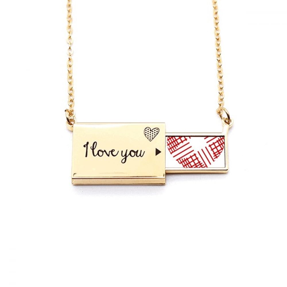 Collier pendentif cœur rouge Saint-Valentin aux finitions soignées de taille M
