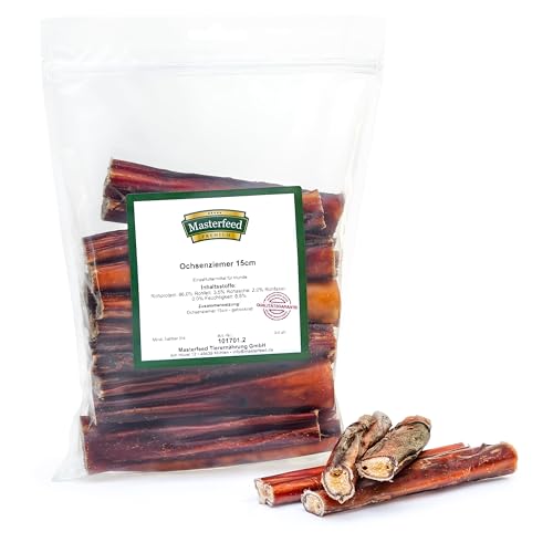 Masterfeed Ochsenziemer 20 cm, Getrocknet, 100% Natürlich, Kauartikel für Hunde, 500 g