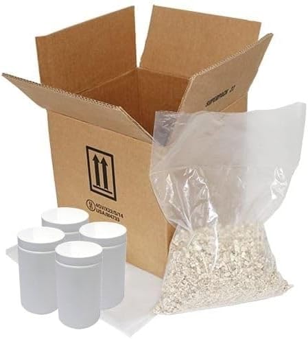 Air Sea Containers 4GV 4 x 1L Wide Mouth Plastic Bottle Shipper Kit - Everything Needed to Ship Specified Products - Inner Dimensions: 12" x 12" x 11-3/4" (4GV/X14) Packing Groups I, II, III