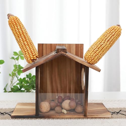Mangeoire écureuil en bois extérieur cabane oiseaux hiver étanche pour balcon