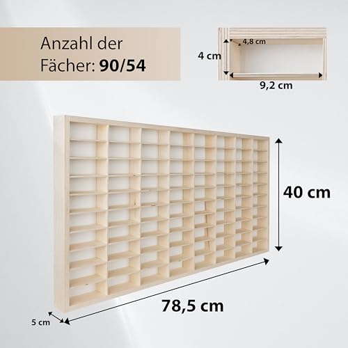 Setzkasten Kruzzel – Holzregal für Spielzeugautos mit 80 Fächern