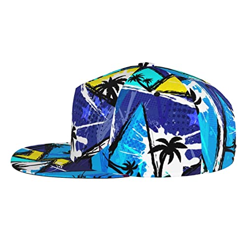 Graffiti Art Baseball Cap Hip Hop Cap For Adult Men Women Sun Cap, Snapback Hat Flat Bill Brim Hat #TOP2