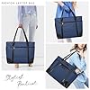 Chase Chic Laptop Handtasche Damen, Groß Wasserdicht 15.6 Zoll Laptop Tasche Arbeitstasche, Elegante Shopper Tote Bag für Business Büro Schule Einkauf Arbeit mit Gepäckband(Blau) #5